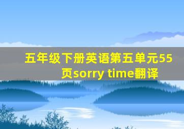 五年级下册英语第五单元55页sorry time翻译